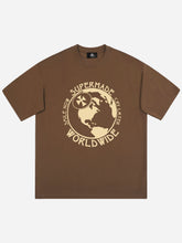 T-Shirt mit Globus-Print